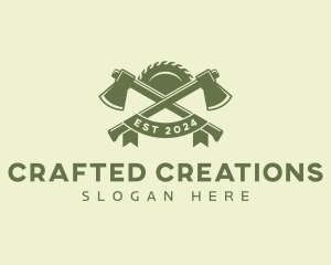 Lumberjack Axe Carpenter logo design