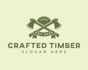 Lumberjack Axe Carpenter logo design