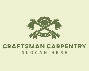 Lumberjack Axe Carpenter logo design