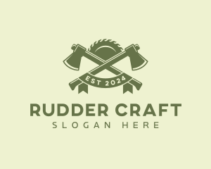 Lumberjack Axe Carpenter logo design