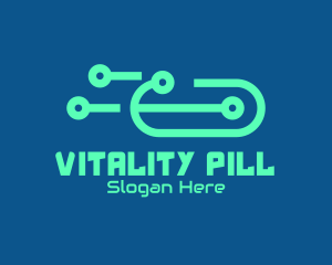 Digital Circuit Pill logo design