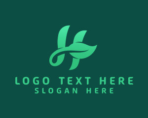 Vegan Leaf Letter H logo