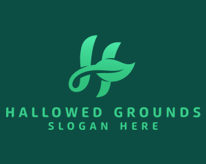 Vegan Leaf Letter H logo design