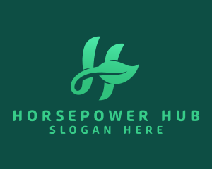 Vegan Leaf Letter H logo design