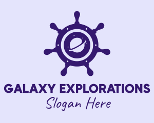 Space Explorer Steering Wheel logo design