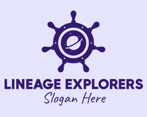 Space Explorer Steering Wheel logo design