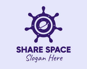 Space Explorer Steering Wheel logo design