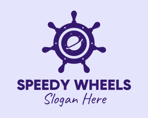 Space Explorer Steering Wheel logo design