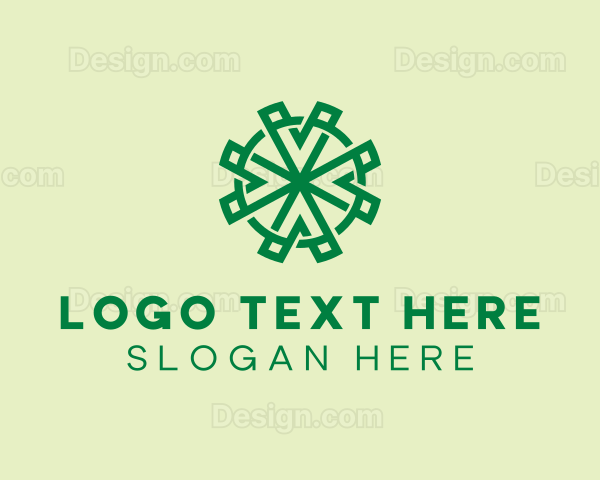 Geometric Leaf Clover Logo