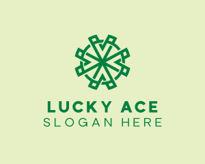 Geometric Leaf Clover  logo design