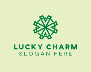 Geometric Leaf Clover  logo design