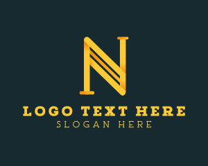 Modern Business Letter N logo