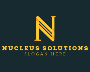 Modern Business Letter N logo design