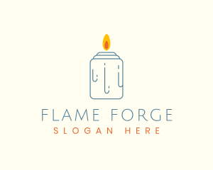 Aromatic Candle Flame logo design