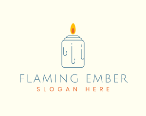 Aromatic Candle Flame logo design