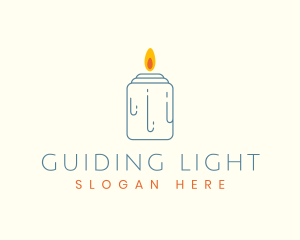 Aromatic Candle Flame logo design