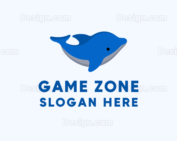 Aquatic Dolphin Zoology Logo