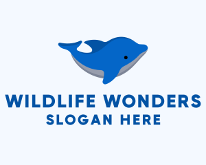 Aquatic Dolphin Zoology logo design