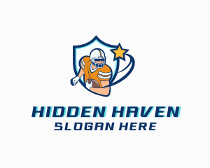 Football Player Shield Logo