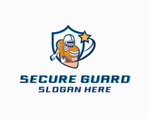 Football Player Shield Logo