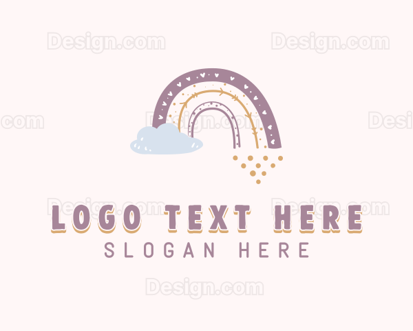 Boho Rainbow Cloud Logo