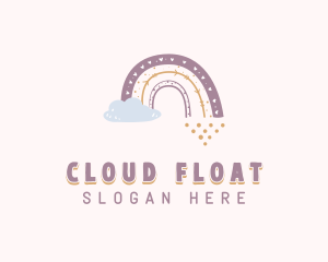 Boho Rainbow Cloud logo design