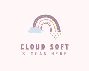 Boho Rainbow Cloud logo design