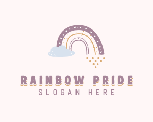 Boho Rainbow Cloud logo design