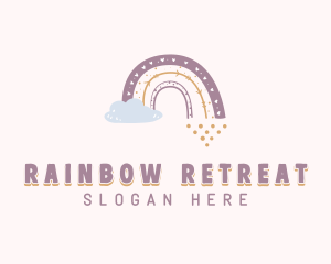 Boho Rainbow Cloud logo design