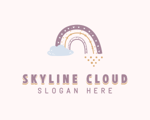 Boho Rainbow Cloud logo design