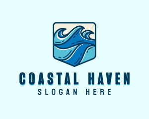 Sea Coastal Waves logo design