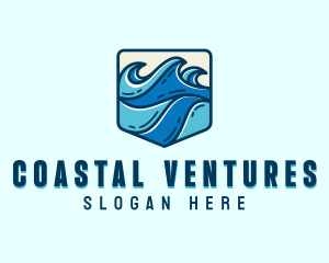 Sea Coastal Waves logo design