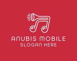 Music Note Horn logo design