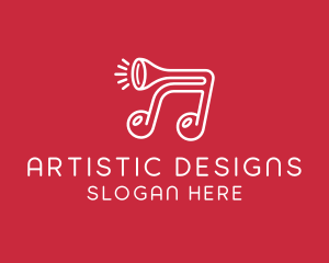 Music Note Horn logo design