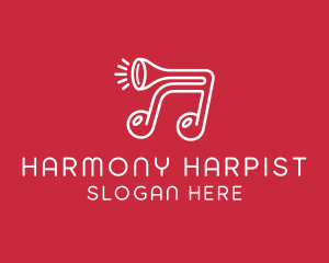 Music Note Horn logo design