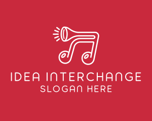 Music Note Horn logo design