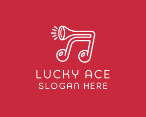 Music Note Horn logo design