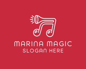 Music Note Horn logo design