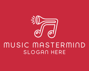 Music Note Horn logo design