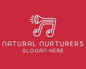 Music Note Horn logo design