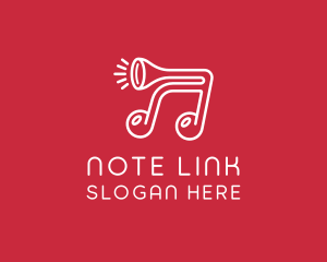 Music Note Horn logo design