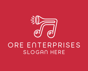 Music Note Horn logo design