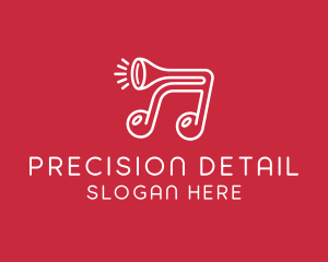 Music Note Horn logo design