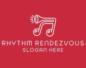 Music Note Horn logo design