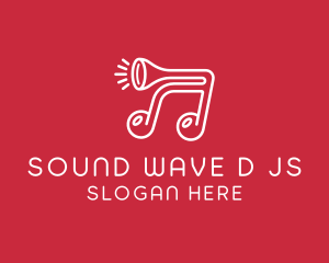 Music Note Horn logo design