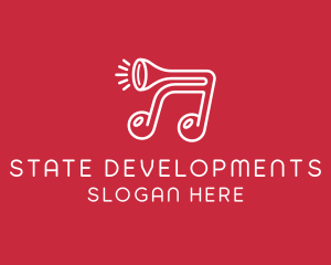 Music Note Horn logo design