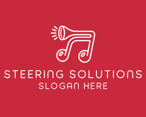 Music Note Horn logo design