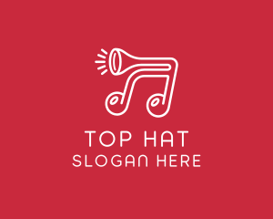 Music Note Horn logo design