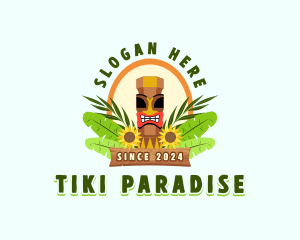 Tiki Tribal Mask logo