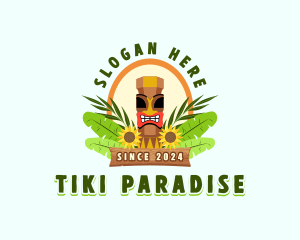 Tiki Tribal Mask logo design